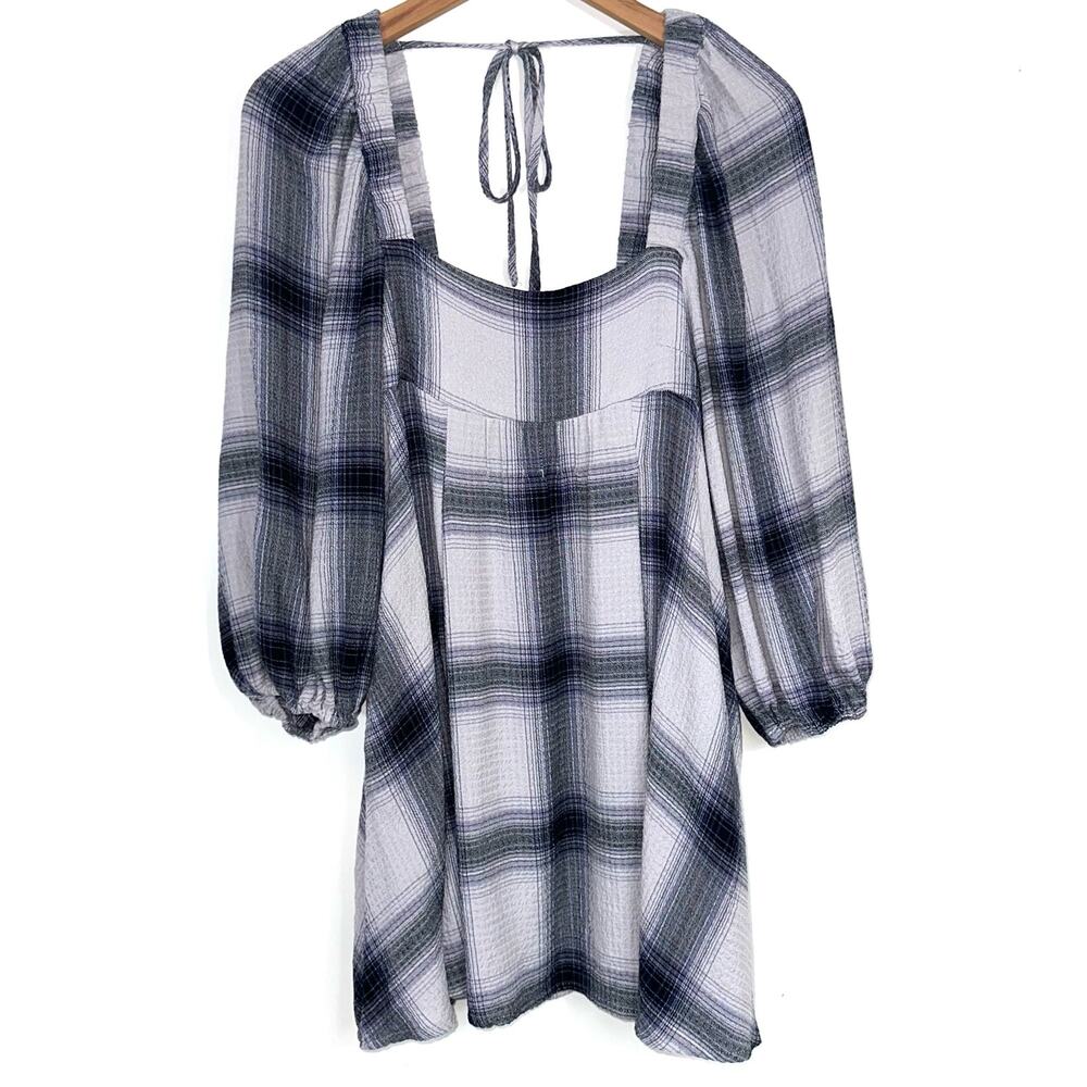 Urban Outfitters Lachlan Flannel Smocked Mini Dress Size Small